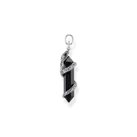 Snake & Crystal Sterling Silver Pendant