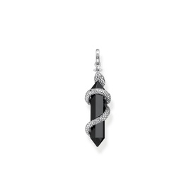 Snake & Crystal Sterling Silver Pendant