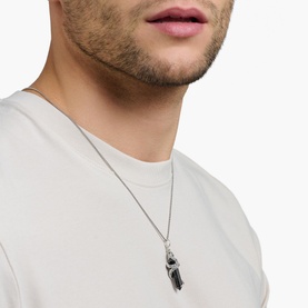 Snake & Crystal Sterling Silver Pendant