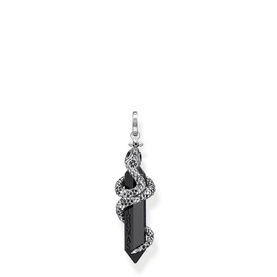 Snake & Crystal Sterling Silver Pendant