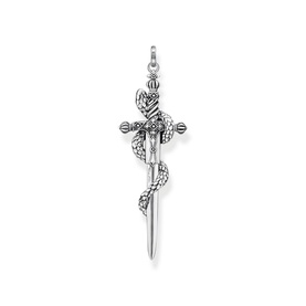 Sword & Snake Sterling Silver Pendant