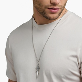 Sword & Snake Sterling Silver Pendant