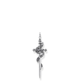 Sword & Snake Sterling Silver Pendant