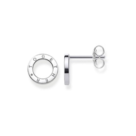 Together Circles Sterling Silver Stud Earrings