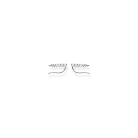 Thomas Sabo White Stones Silver Ear Climber, sterling silver ear climbers with white zirconia stone bar detail, pair shown