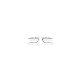 Thomas Sabo White Stones Silver Ear Climber earrings in sterling silver with white zirconia stones, wave-shaped ear climber design