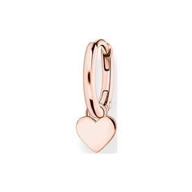 Rose Gold Single Hoop Heart Pendant Earring