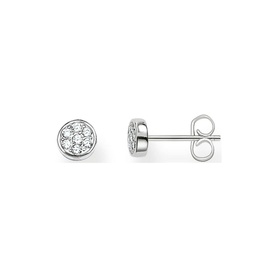 Sparkling Circles Sterling Silver Stud Earrings