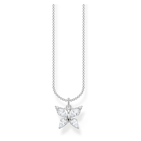 White Stones Butterfly Necklace