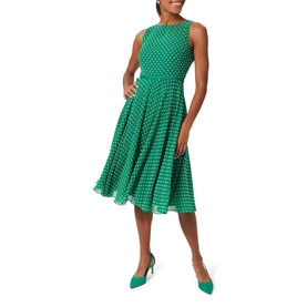 Della Spot Print Fit and Flare Dress
