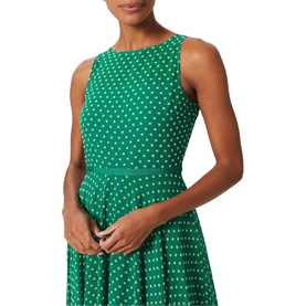 Della Spot Print Fit and Flare Dress