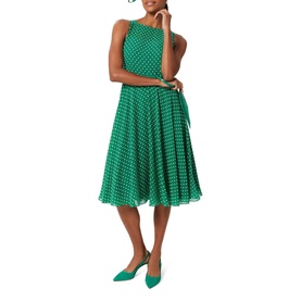 Della Spot Print Fit and Flare Dress