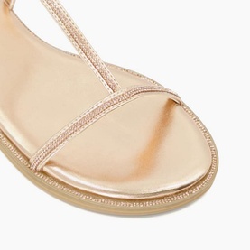 Narrate Diamante-Strap Flat Sandals