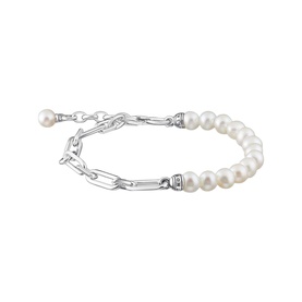 Silver Links and Pearls Bracelet