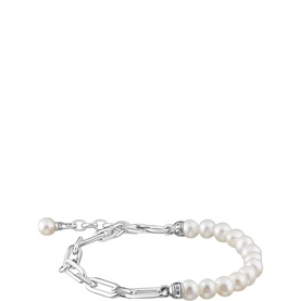 Silver Links and Pearls Bracelet