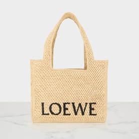 Logo Font Medium Raffia Tote