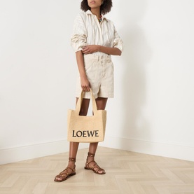 Logo Font Medium Raffia Tote
