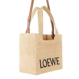 Logo Font Medium Raffia Tote