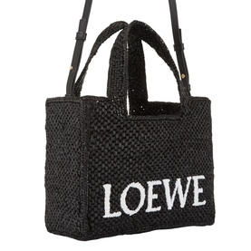 Logo Font Small Raffia Tote