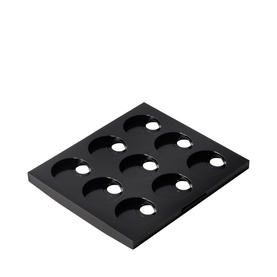 MAC Make Up Set black empty palette with 9 round pan slots, square format, glossy finish