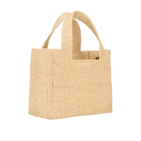 Logo Font Small Raffia Tote