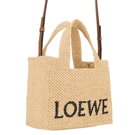 Logo Font Small Raffia Tote