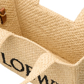 Logo Font Small Raffia Tote
