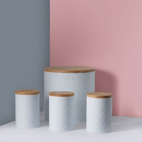 Embossed White Bread Bin