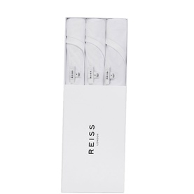 Reiss Bless Regular Fit T-Shirt Three-Pack in white, round neckline, short sleeves, straight hem, boxed set of three