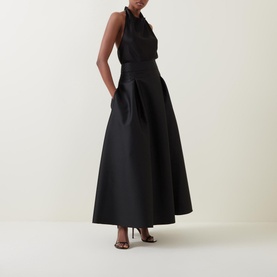 Halston Taffeta Maxi Skirt