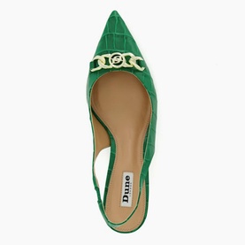 Current Chain-Trim Slingback Kitten Heeled Courts