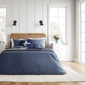 Denim Look Duvet Set Blue
