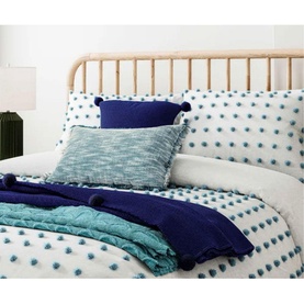 Tufted Spot Duvet Set Blue-White