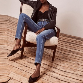 Indigo Tapered Barrel Jeans