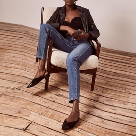 Indigo Tapered Barrel Jeans