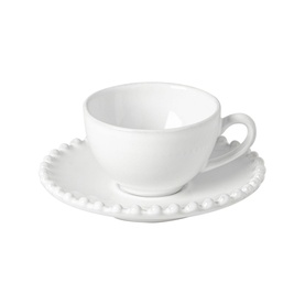 Pearl White Coffee Cup & Saucer