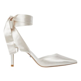Daliah Satin Ankle Tie Wedding Shoes
