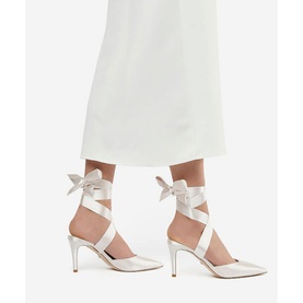 Daliah Satin Ankle Tie Wedding Shoes