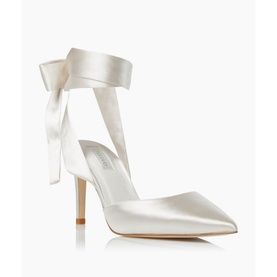 Daliah Satin Ankle Tie Wedding Shoes