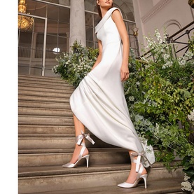 Daliah Satin Ankle Tie Wedding Shoes