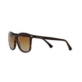 Emporio Square Sunglasses EA4060 in brown tortoiseshell acetate frame with gradient brown lenses and gold eagle logo detail