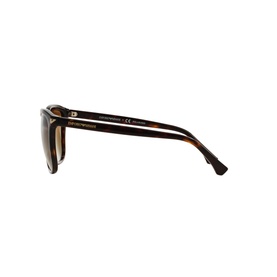 Emporio Square Sunglasses EA4060 in brown acetate, side profile view showing tortoiseshell temples and gradient lenses
