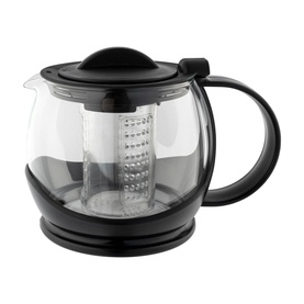 Cafe Ole 1.2L Black Shut Off Infuser Teapot