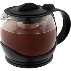 Cafe Ole 1.2L Black Shut Off Infuser Teapot