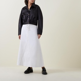 Button Satin Short Bomber Jacket