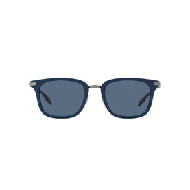 Burberry Square Sunglasses BE4395 in blue with injected frame, square lenses, and silver-tone metal bridge and temples