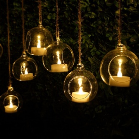 Glass Bauble Tea Lights