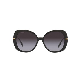 Burberry Square Sunglasses BE4374 in black acetate with full rim frame, gradient grey lenses and gold-tone temple detail