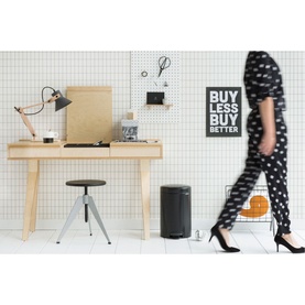 NewIcon Pedal Bin, 12L - Matt Black