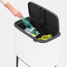 Bo Touch Bin, 11 + 23L - White